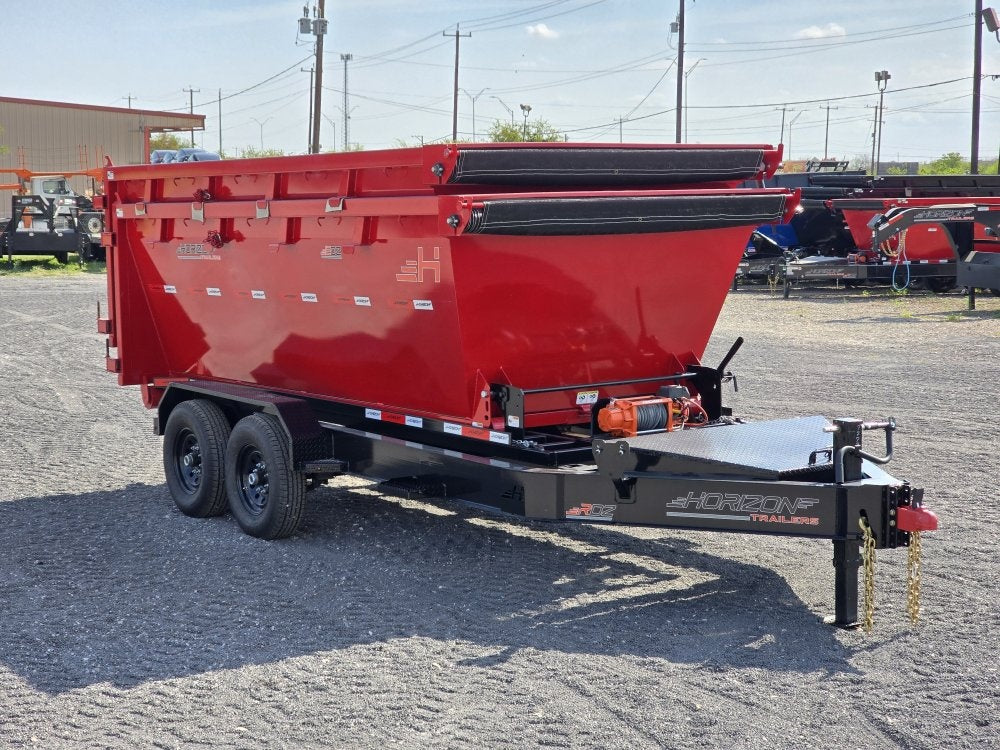 Horizon 14' RDZ BP Roll off Bundle (2) 7k Axles + 2 Bins w/ 4' Walls - Roll Off Packages/RO 14' Bumper Pull - Stryker Dealership Group