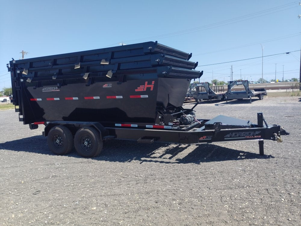 Horizon 14' RDZ BP Roll off Bundle (2) 7k Axles + 3 Bins w/ 4' Walls - Roll Off Packages/14' Bumper Pull - Stryker Dealership Group