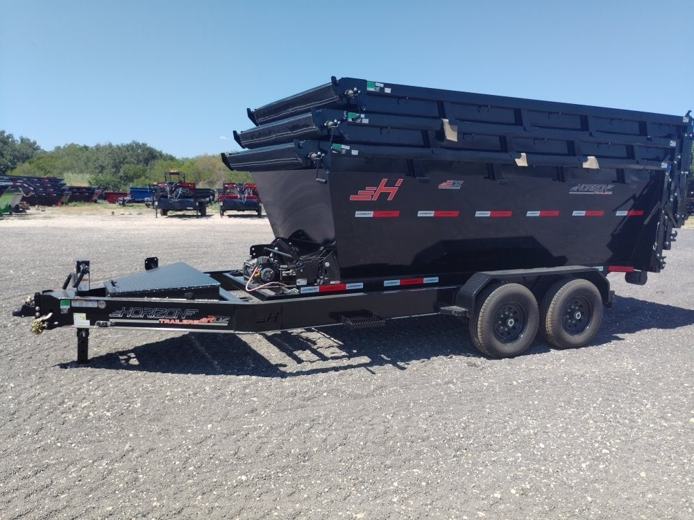 Horizon 14' RDZ BP Roll off Bundle (2) 7k Axles + 3 Bins w/ 4' Walls - Roll Off Packages/14' Bumper Pull - Stryker Dealership Group