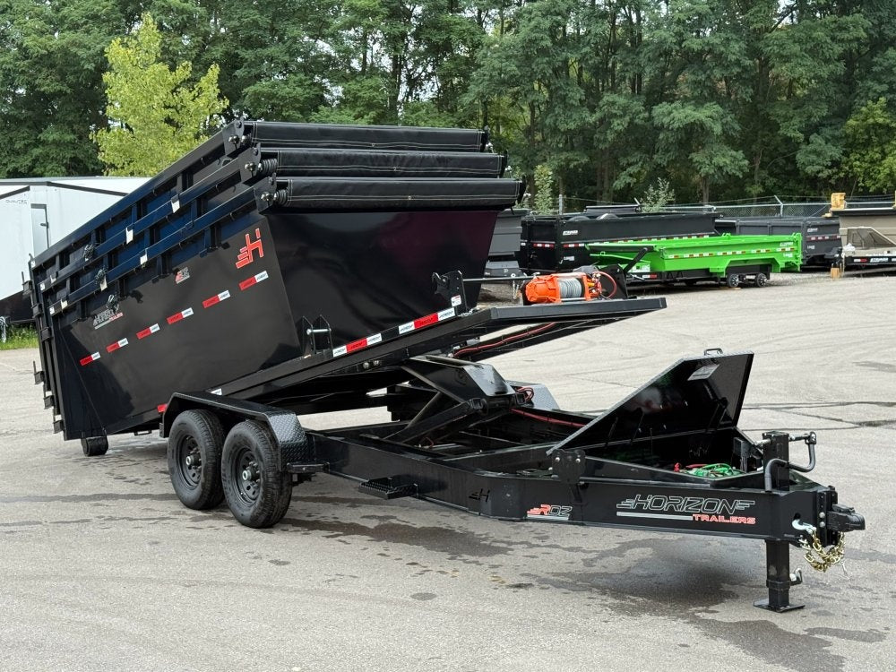 Horizon 14' RDZ BP Roll off Bundle (2) 7k Axles + 3 Bins w/ 4' Walls - Roll Off Packages/14' Bumper Pull - Stryker Dealership Group