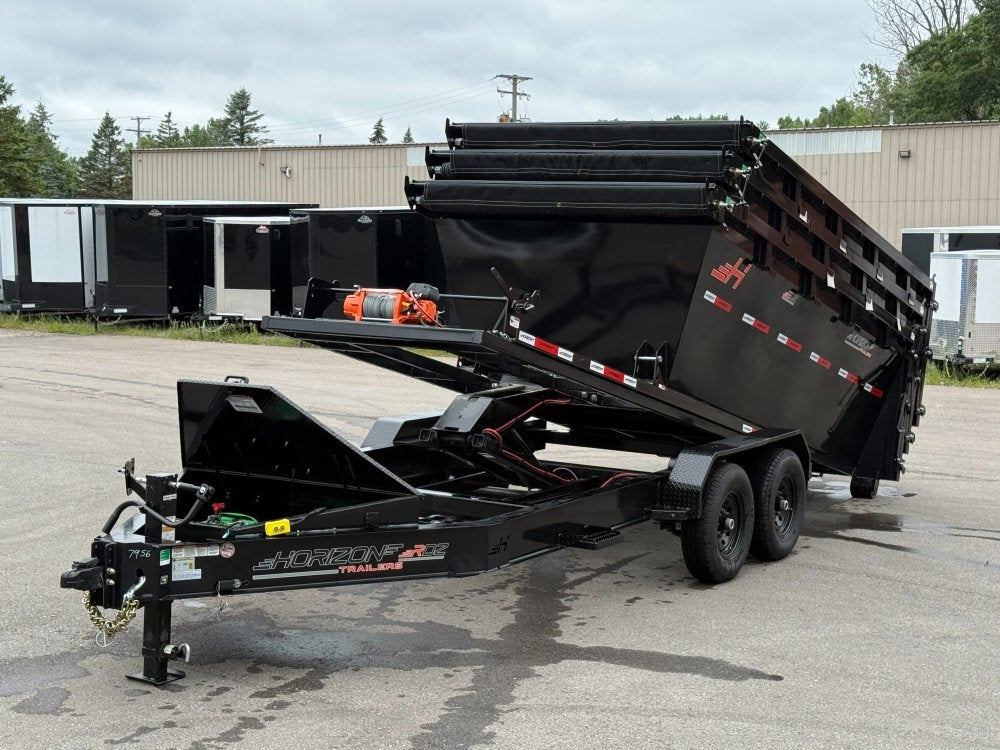 Horizon 14' RDZ BP Roll off Bundle (2) 7k Axles + 3 Bins w/ 4' Walls - Roll Off Packages/14' Bumper Pull - Stryker Dealership Group