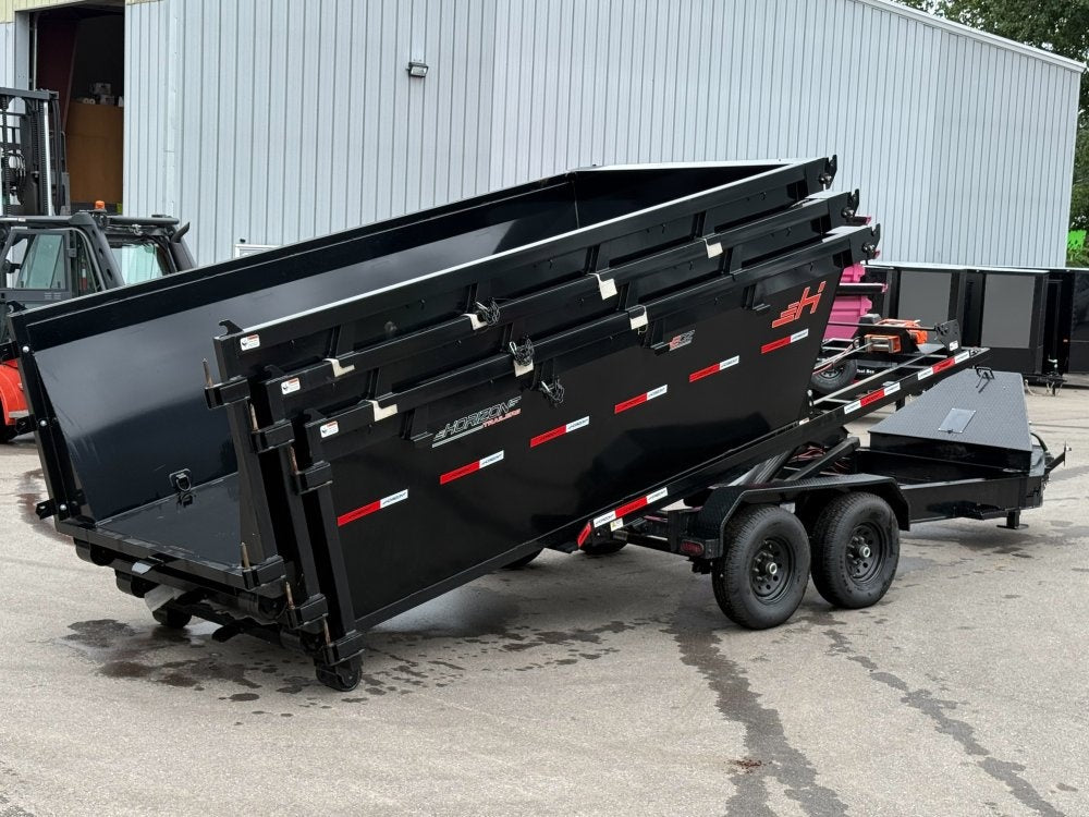 Horizon 14' RDZ BP Roll off Bundle (2) 7k Axles + 3 Bins w/ 4' Walls - Roll Off Packages/14' Bumper Pull - Stryker Dealership Group