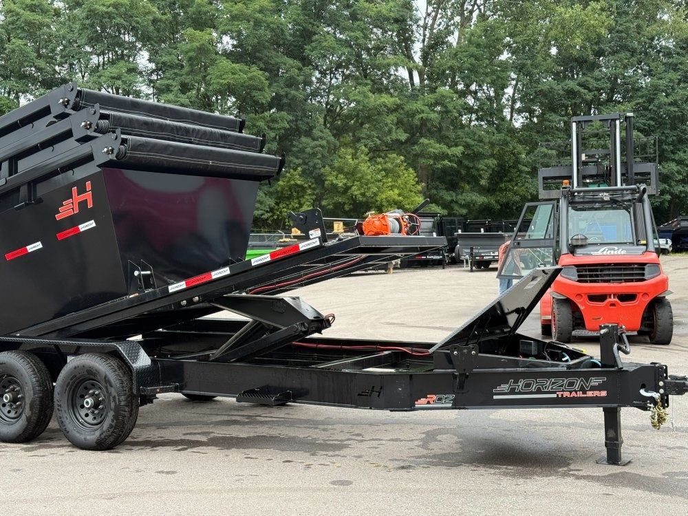 Horizon 14' RDZ BP Roll off Bundle (2) 7k Axles + 3 Bins w/ 4' Walls - Roll Off Packages/14' Bumper Pull - Stryker Dealership Group