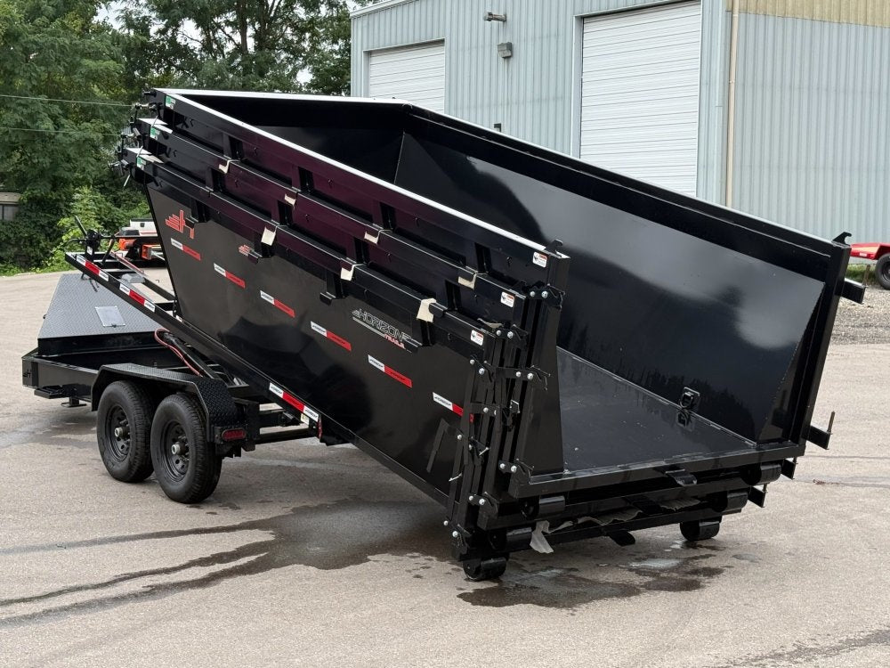 Horizon 14' RDZ BP Roll off Bundle (2) 7k Axles + 3 Bins w/ 4' Walls - Roll Off Packages/14' Bumper Pull - Stryker Dealership Group