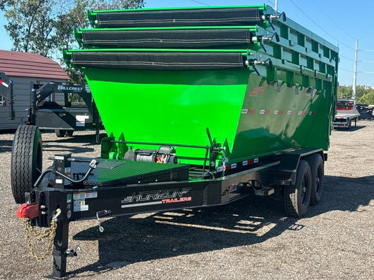 Horizon 14' RDZ BP Roll off Bundle (2) 7k Axles + 3 Bins w/ 4' Walls - Roll Off Packages/14' Bumper Pull - Stryker Dealership Group