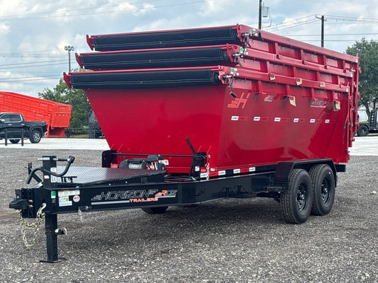 Horizon 14' RDZ BP Roll off Bundle (2) 7k Axles + 3 Bins w/ 4' Walls - Roll Off Packages/14' Bumper Pull - Stryker Dealership Group