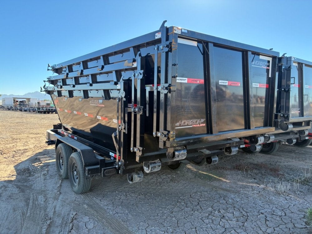 Horizon 14' RDZ BP Roll off Bundle (2) 7k Axles + 3 Bins w/ 4' Walls - Roll Off Packages/RO 14' Bumper Pull - Stryker Dealership Group