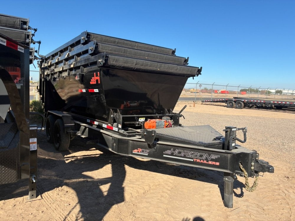 Horizon 14' RDZ BP Roll off Bundle (2) 7k Axles + 3 Bins w/ 4' Walls - Roll Off Packages/RO 14' Bumper Pull - Stryker Dealership Group