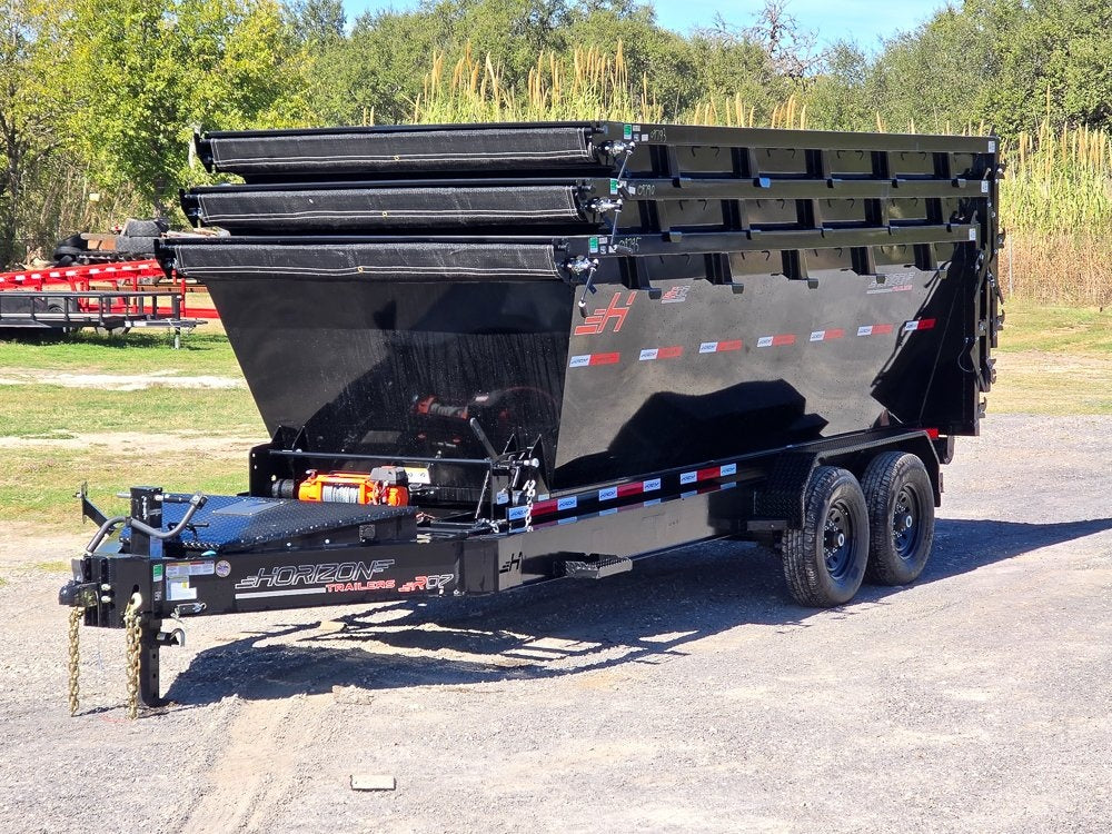 Horizon 14' RDZ BP Roll off Bundle (2) 7k Axles + 3 Bins w/ 4' Walls - Roll Off Packages/RO 14' Bumper Pull - Stryker Dealership Group