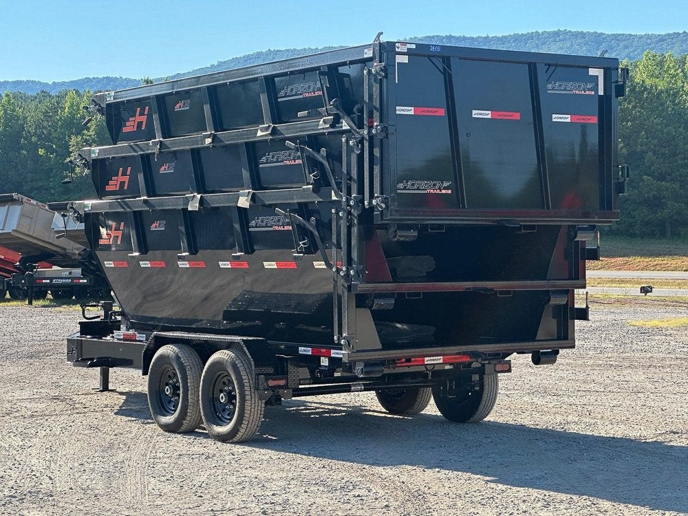 Horizon 14' RDZ BP Roll off Bundle (2) 7k Axles + 3 Bins w/ 4' Walls - Roll Off Packages/RO 14' Bumper Pull - Stryker Dealership Group