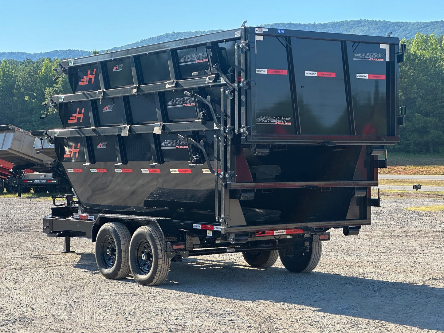Horizon 14' RDZ BP Roll off Bundle (2) 7k Axles + 3 Bins w/ 4' Walls HZN14BP7K4FTEDZ3BLKAL - Ghost ROP - Stryker Dealership Group