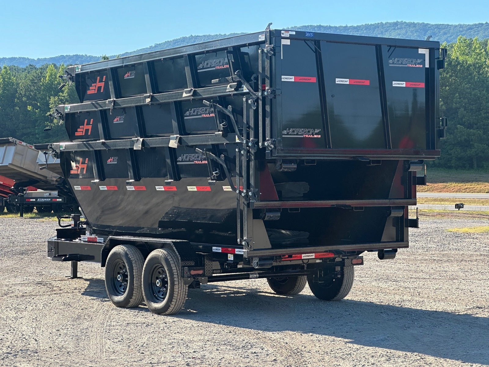 Horizon 14' RDZ BP Roll off Bundle (2) 7k Axles + 3 Bins w/ 4' Walls HZN14BP7K4FTEDZ3BLKAL - Ghost ROP - Stryker Dealership Group