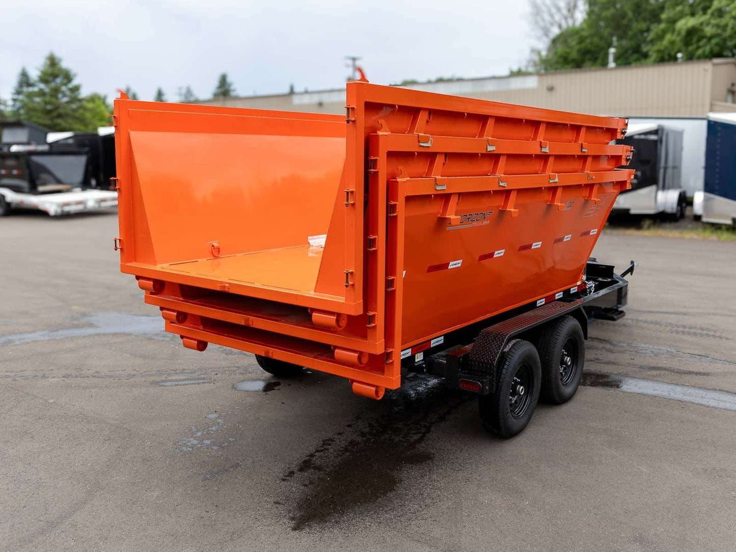 Horizon 14' RDZ BP Roll off Bundle (2) 7k Axles + 3 Bins w/ 4' Walls HZN14BP7K4FTEDZ3ORANGETX - Ghost ROP - Stryker Dealership Group