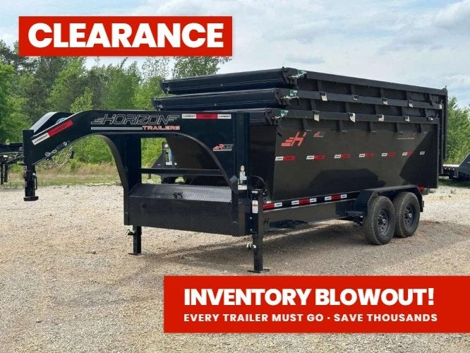Horizon 14' RDZ GN Roll off Bundle (2) 7k Axles + 3 Bins w/ 4' Walls - Roll Off Packages - RO 14' Gooseneck - Stryker Dealership Group