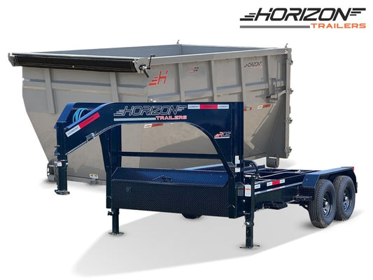 Horizon 14' RDZ GN Roll off Bundle (2) 7k Axles + 1 Bin w/ 6' Walls - Roll Off Packages/RO 14' Gooseneck - Stryker Dealership Group