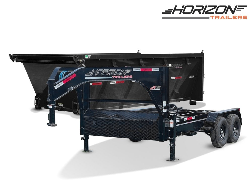 Horizon 14' RDZ GN Roll off Bundle (2) 7k Axles + 1 Bins w/ 4' Walls - Roll Off Packages/RO 14' Gooseneck - Stryker Dealership Group