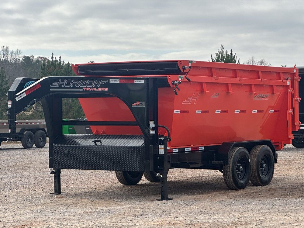 Horizon 14' RDZ GN Roll off Bundle (2) 7k Axles + 2 Bins w/ 4' Walls - Roll Off Packages/RO 14' Gooseneck - Stryker Dealership Group