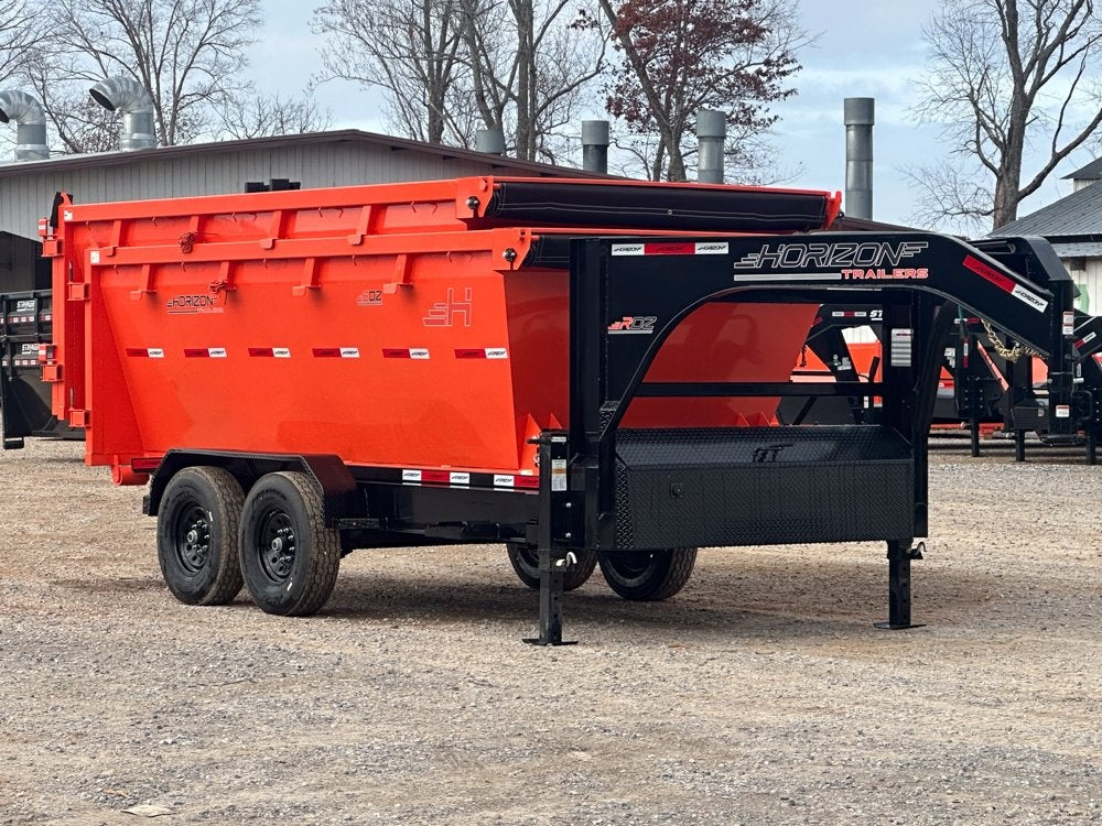 Horizon 14' RDZ GN Roll off Bundle (2) 7k Axles + 2 Bins w/ 4' Walls - Roll Off Packages/RO 14' Gooseneck - Stryker Dealership Group