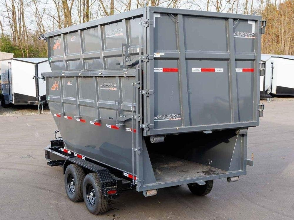 Horizon 14' RDZ GN Roll off Bundle (2) 7k Axles + 2 Bins w/ 6' Walls - Roll Off Packages/RO 14' Gooseneck - Stryker Dealership Group