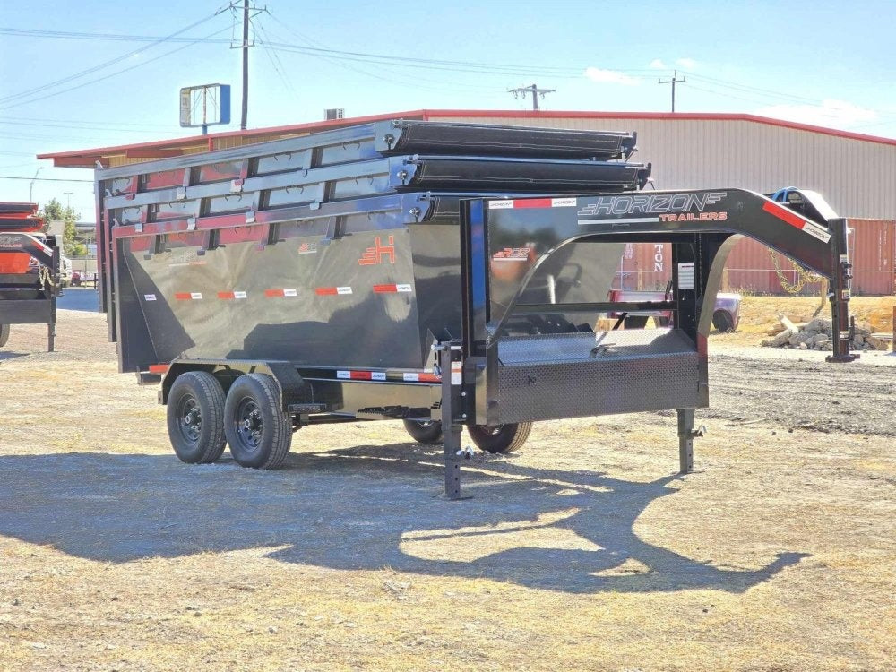 Horizon 14' RDZ GN Roll off Bundle (2) 7k Axles + 3 Bins w/ 4' Walls - Roll Off Packages/RO 14' Gooseneck - Stryker Dealership Group