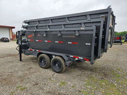 Horizon 14' RDZ GN Roll off Bundle (2) 7k Axles + 3 Bins w/ 4' Walls HZN14GN7K4FTEDZ3GRAYAL - Ghost ROP - Stryker Dealership Group