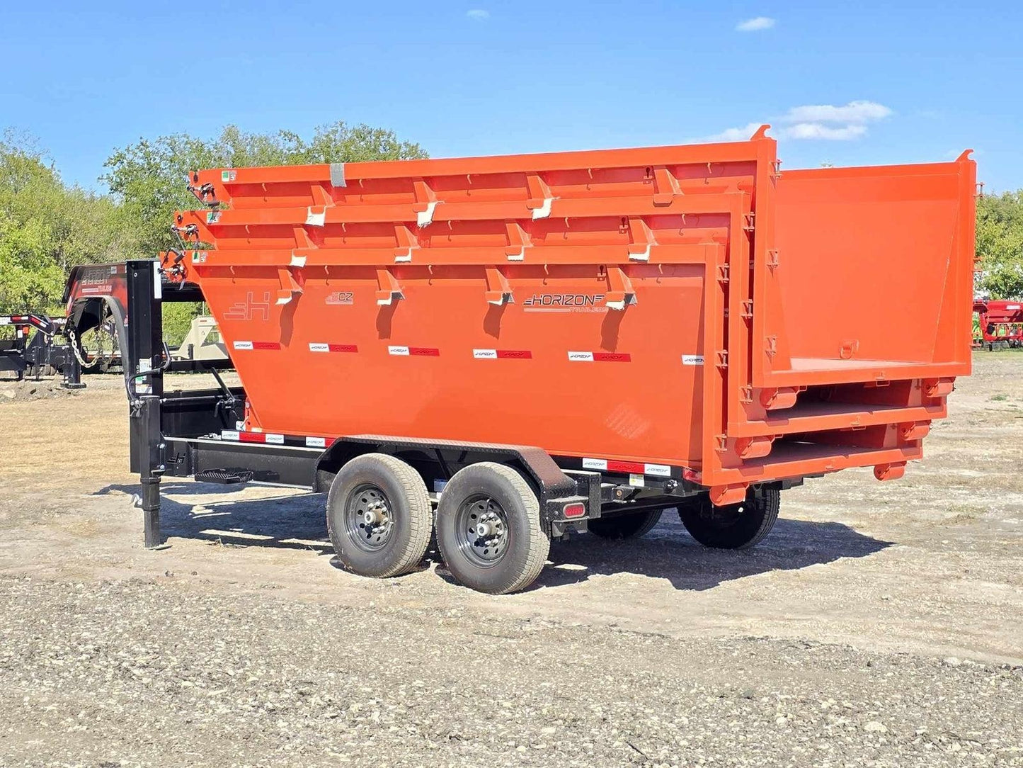Horizon 14' RDZ GN Roll off Bundle (2) 7k Axles + 3 Bins w/ 4' Walls HZN14GN7K4FTEDZ3ORANGEAL - Ghost ROP - Stryker Dealership Group