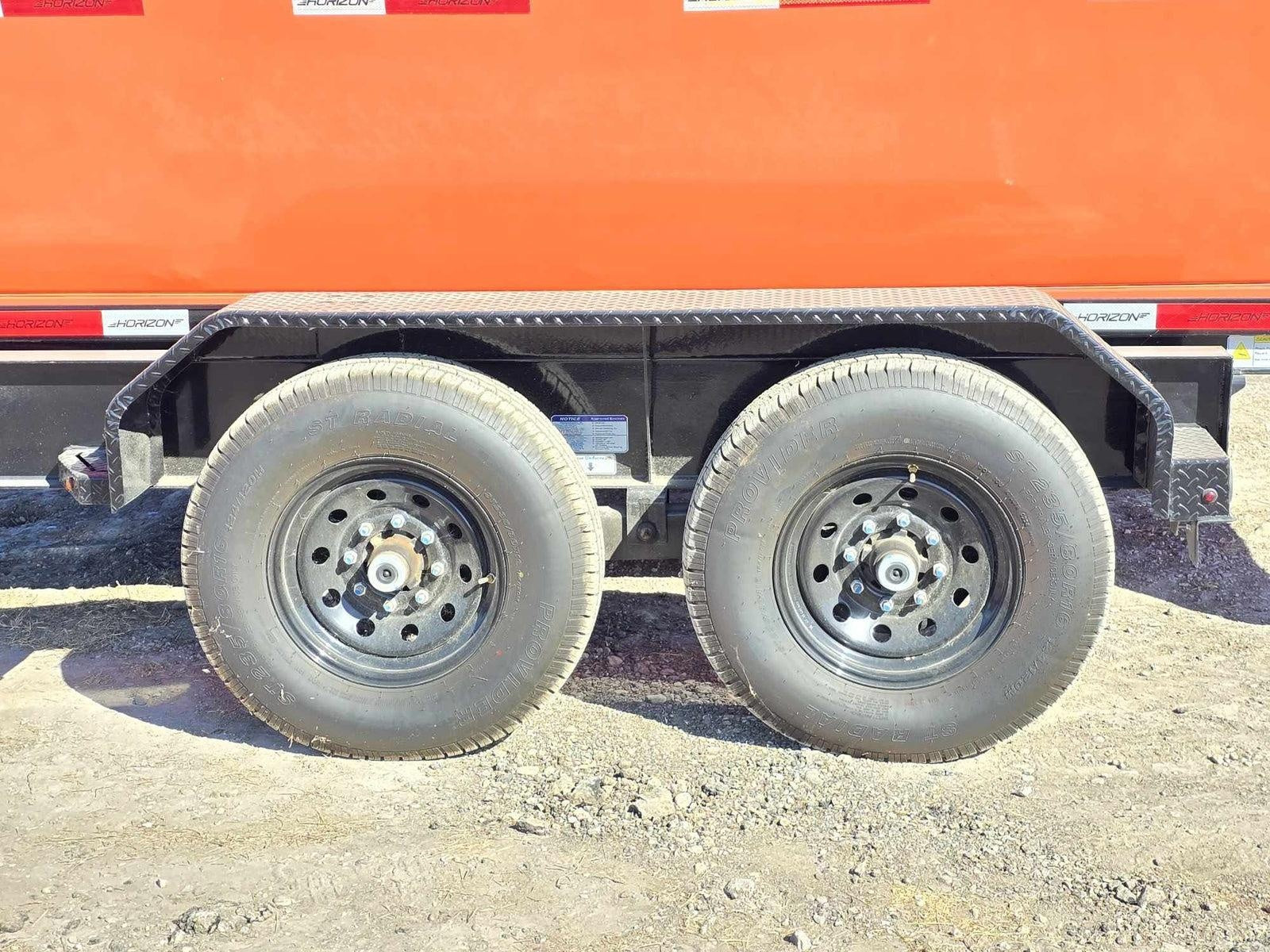 Horizon 14' RDZ GN Roll off Bundle (2) 7k Axles + 3 Bins w/ 4' Walls HZN14GN7K4FTEDZ3ORANGEAL - Ghost ROP - Stryker Dealership Group