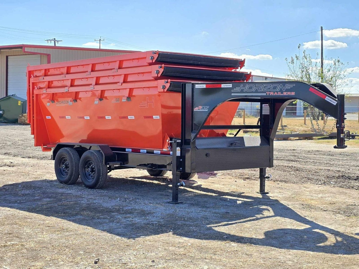 Horizon 14' RDZ GN Roll off Bundle (2) 7k Axles + 3 Bins w/ 4' Walls HZN14GN7K4FTEDZ3ORANGEAL - Ghost ROP - Stryker Dealership Group