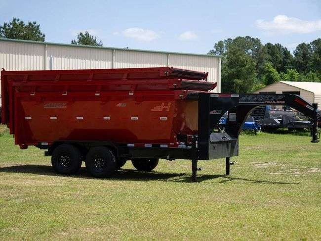 Horizon 14' RDZ GN Roll off Bundle (2) 7k Axles + 3 Bins w/ 4' Walls HZN14GN7K4FTEDZ3REDTX - Ghost ROP - Stryker Dealership Group