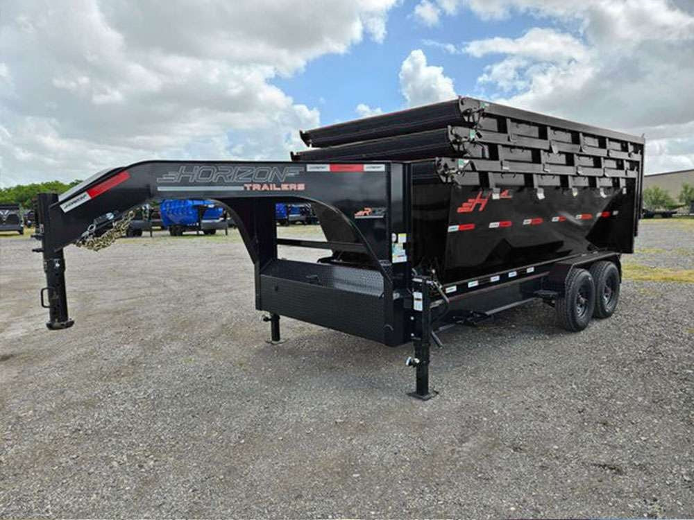 Horizon 14' RDZ GN Roll off Bundle (2) 8k Axles + 3 Bins w/ 6' Walls HZN14GN8K6FTEDZ3BLKAL - Ghost ROP - Stryker Dealership Group
