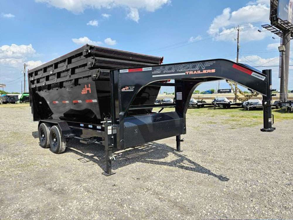 Horizon 14' RDZ GN Roll off Bundle (2) 8k Axles + 3 Bins w/ 6' Walls HZN14GN8K6FTEDZ3BLKAL - Ghost ROP - Stryker Dealership Group