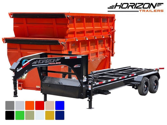 Horizon 16' HRD GN Roll off Bundle (2) 10k Axles + 2 Bins w/ 6' Walls - Roll Off Packages/16' Gooseneck - Stryker Dealership Group