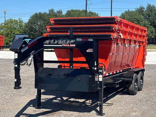 Horizon 16' HRD GN Roll off Bundle (2) 10k Axles + 3 Bins w/ 4' Walls - Roll Off Packages/16' Gooseneck - Stryker Dealership Group