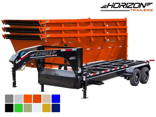 Horizon 16' HRD GN Roll off Bundle (2) 10k Axles + 3 Bins w/ 4' Walls - Roll Off Packages/16' Gooseneck - Stryker Dealership Group