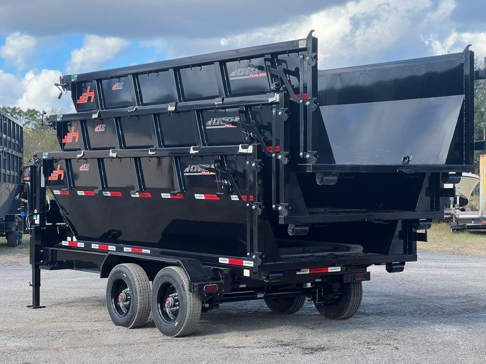 Horizon 16' HRD GN Roll off Bundle (2) 10k Axles + 3 Bins w/ 4' Walls HZN16GN10K4FTEDZ3BLKMI - Ghost ROP - Stryker Dealership Group