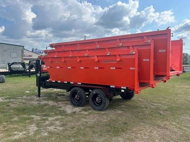 Horizon 16' HRD GN Roll off Bundle (2) 10k Axles + 3 Bins w/ 4' Walls HZN16GN10K4FTEDZ3ORANGEFL - Ghost ROP - Stryker Dealership Group