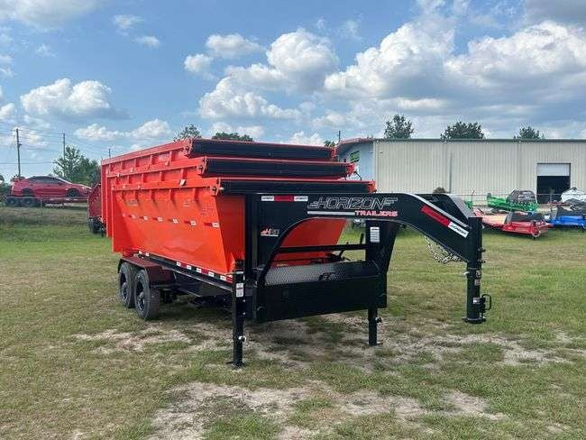 Horizon 16' HRD GN Roll off Bundle (2) 10k Axles + 3 Bins w/ 4' Walls HZN16GN10K4FTEDZ3ORANGEFL - Ghost ROP - Stryker Dealership Group