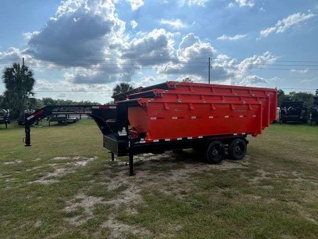 Horizon 16' HRD GN Roll off Bundle (2) 10k Axles + 3 Bins w/ 4' Walls HZN16GN10K4FTEDZ3ORANGEFL - Ghost ROP - Stryker Dealership Group