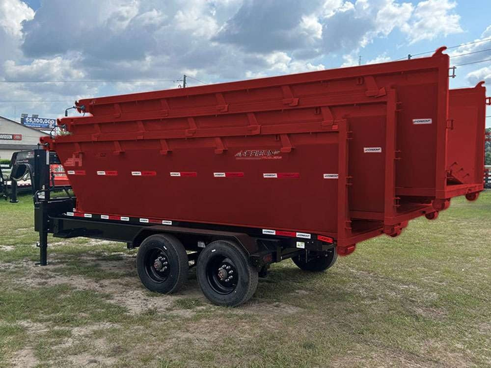 Horizon 16' HRD GN Roll off Bundle (2) 10k Axles + 3 Bins w/ 4' Walls HZN16GN10K4FTEDZ3REDAL - Ghost ROP - Stryker Dealership Group