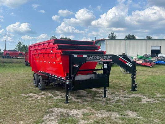 Horizon 16' HRD GN Roll off Bundle (2) 10k Axles + 3 Bins w/ 4' Walls HZN16GN10K4FTEDZ3REDAL - Ghost ROP - Stryker Dealership Group