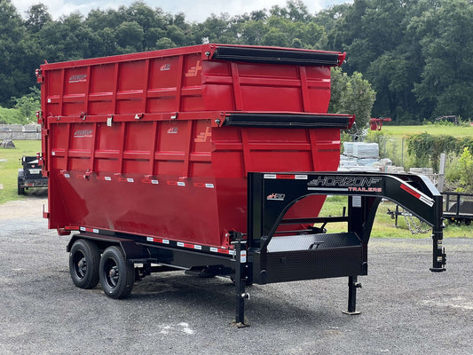 Horizon 16' HRD GN Roll off Bundle (2) 10k Axles + 3 Bins w/ 6' Walls HZN16GN10K6FTEDZ3REDAL - Ghost ROP - Stryker Dealership Group