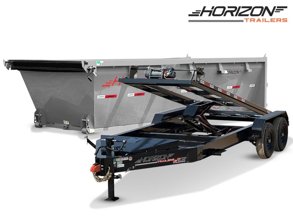 Horizon 16' RDZ BP Roll off Bundle (2) 7k Axles + 1 Bin w/ 4' Walls - Roll Off Packages/RO 16' Bumper Pull - Stryker Dealership Group