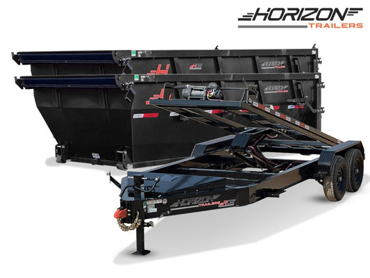 Horizon 16' RDZ BP Roll off Bundle (2) 7k Axles + 2 Bins w/ 4' Walls - Roll Off Packages/RO 16' Bumper Pull - Stryker Dealership Group