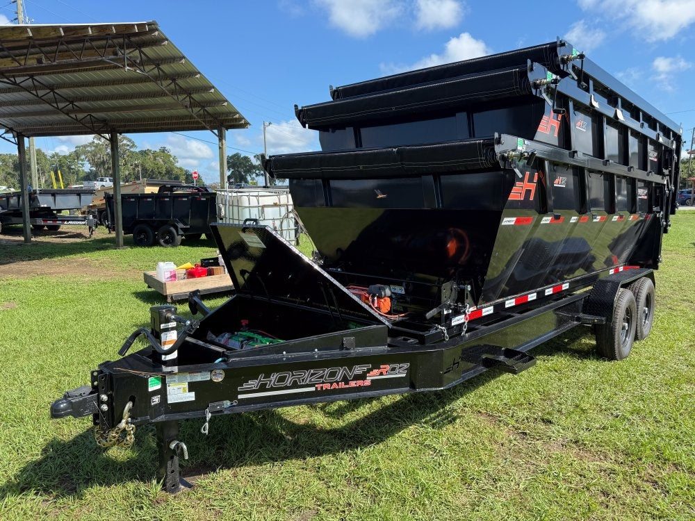 Horizon 16' RDZ BP Roll off Bundle (2) 7k Axles + 3 Bins w/ 4' Walls - Roll Off Packages/16' Bumper Pull - Stryker Dealership Group