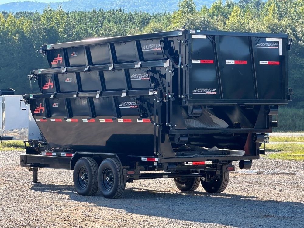 Horizon 16' RDZ BP Roll off Bundle (2) 7k Axles + 3 Bins w/ 4' Walls - Roll Off Packages/16' Bumper Pull - Stryker Dealership Group