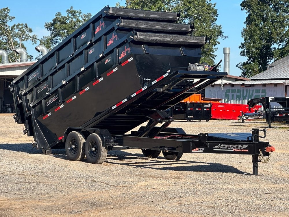 Horizon 16' RDZ BP Roll off Bundle (2) 7k Axles + 3 Bins w/ 4' Walls - Roll Off Packages/RO 16' Bumper Pull - Stryker Dealership Group