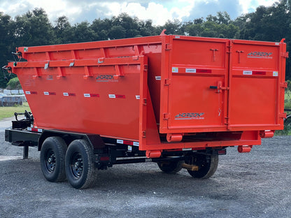 Horizon 16' RDZ BP Roll off Bundle (2) 7k Axles + 3 Bins w/ 4' Walls HZN16BP7K4FTEDZ3ORANGEFL - Ghost ROP - Stryker Dealership Group