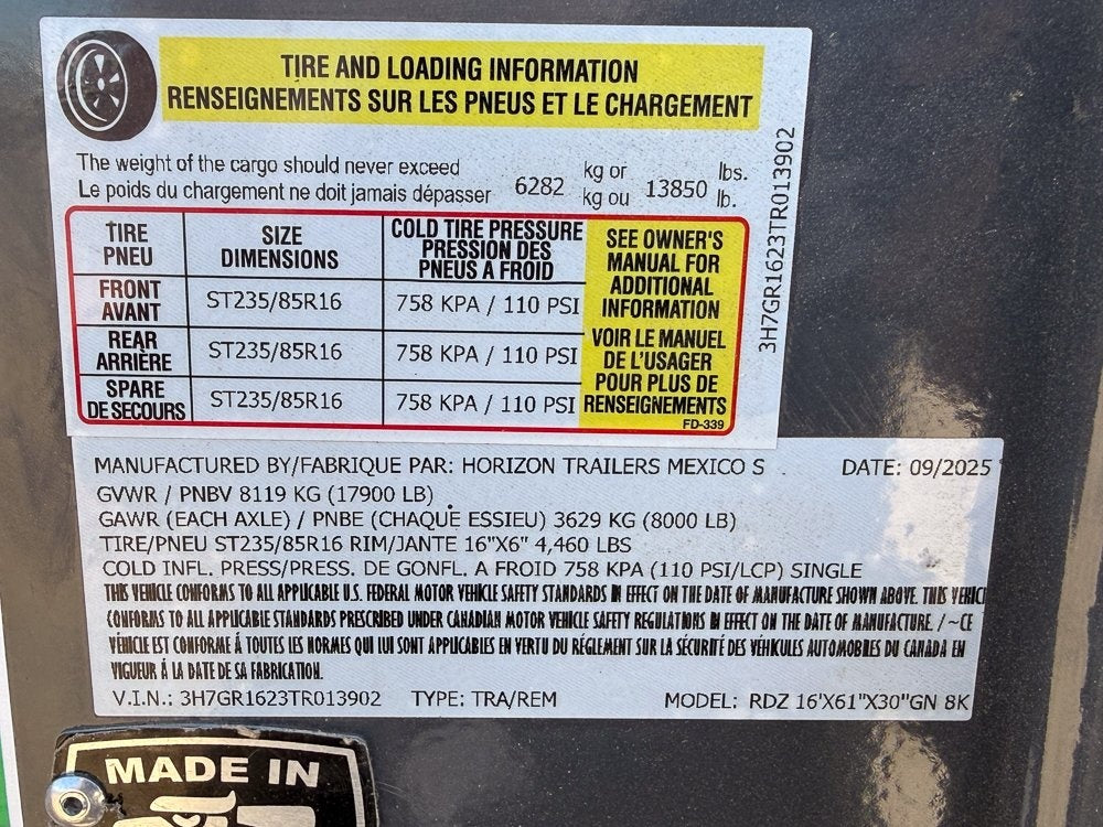 Horizon 16' RDZ GN Roll Off Base (2) 8k Axles - Roll Off Base Trailer/RO 16' Gooseneck - Stryker Dealership Group