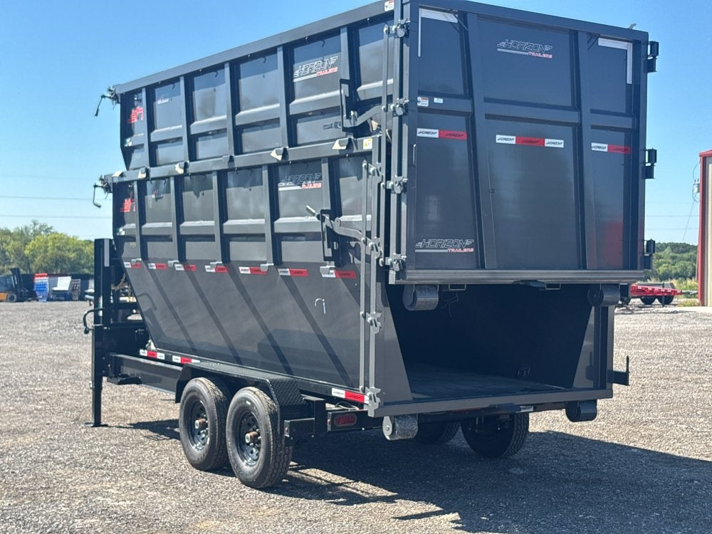 Horizon 16' RDZ GN Roll off Bundle (2) 7k Axles + 2 Bins w/ 6' Walls - Roll Off Packages/16' Gooseneck - Stryker Dealership Group