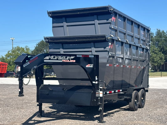 Horizon 16' RDZ GN Roll off Bundle (2) 7k Axles + 2 Bins w/ 6' Walls - Roll Off Packages/16' Gooseneck - Stryker Dealership Group
